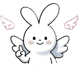 はねつーるのマスコットキャラクター（羽の生えたうさぎ）